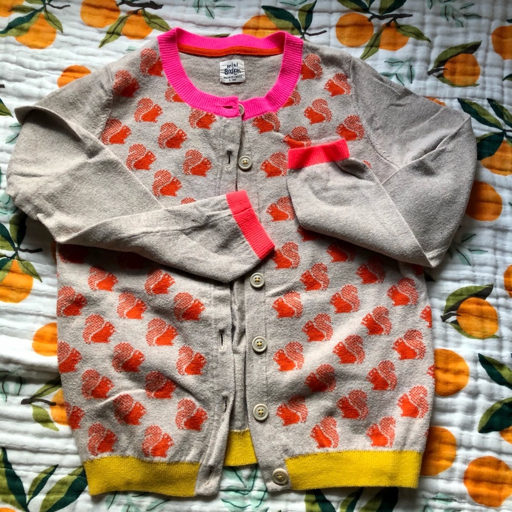 Boden cardigan squirrel 9-10